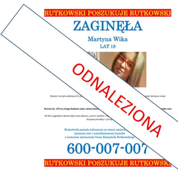 Martyna Wika odezwała się do rodziny po 18 godzinach akcji Krzysztofa Rutkowskiego. Zadzwoniła z telefonu zarejestrowanego w Wielkiej Brytanii